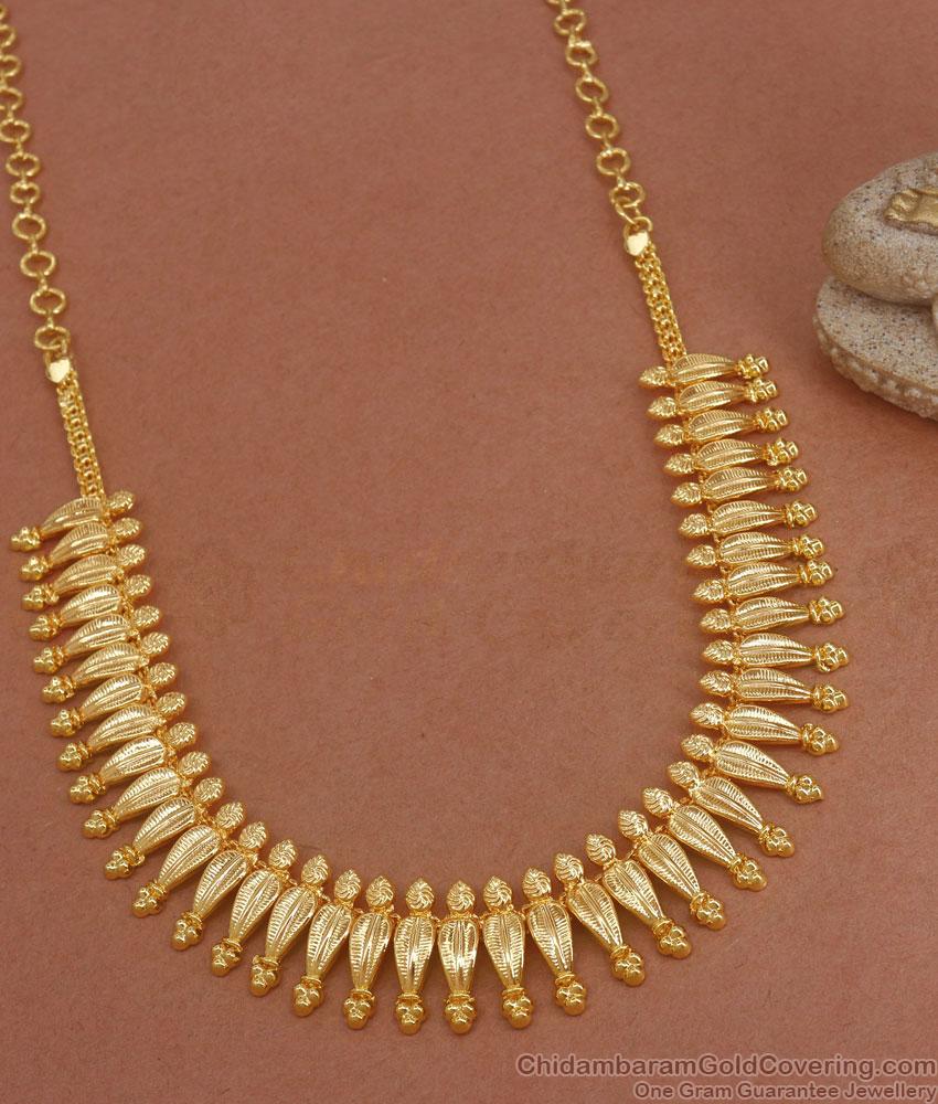 Latest Big Leaf Gold Kerala Necklace Designs Shop Online NCKN3108