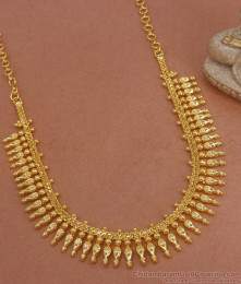 Grand Kerala Bridal Gold Imitation Necklace Mullaipoo Designs NCKN3112 Grand Kerala Bridal Gold Imitation Necklace Mullaipoo Designs NCKN3112