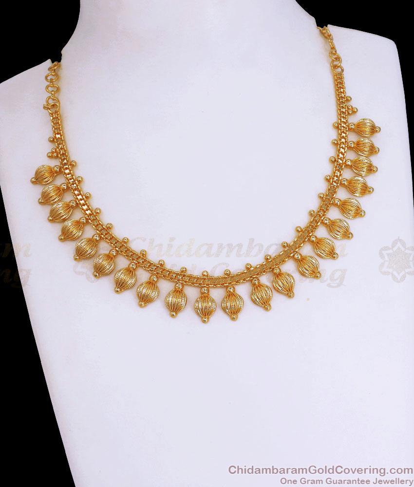 Traditional One Gram Gold Necklace Ball Designs Kerala Jewelry Shop Online NCKN3113