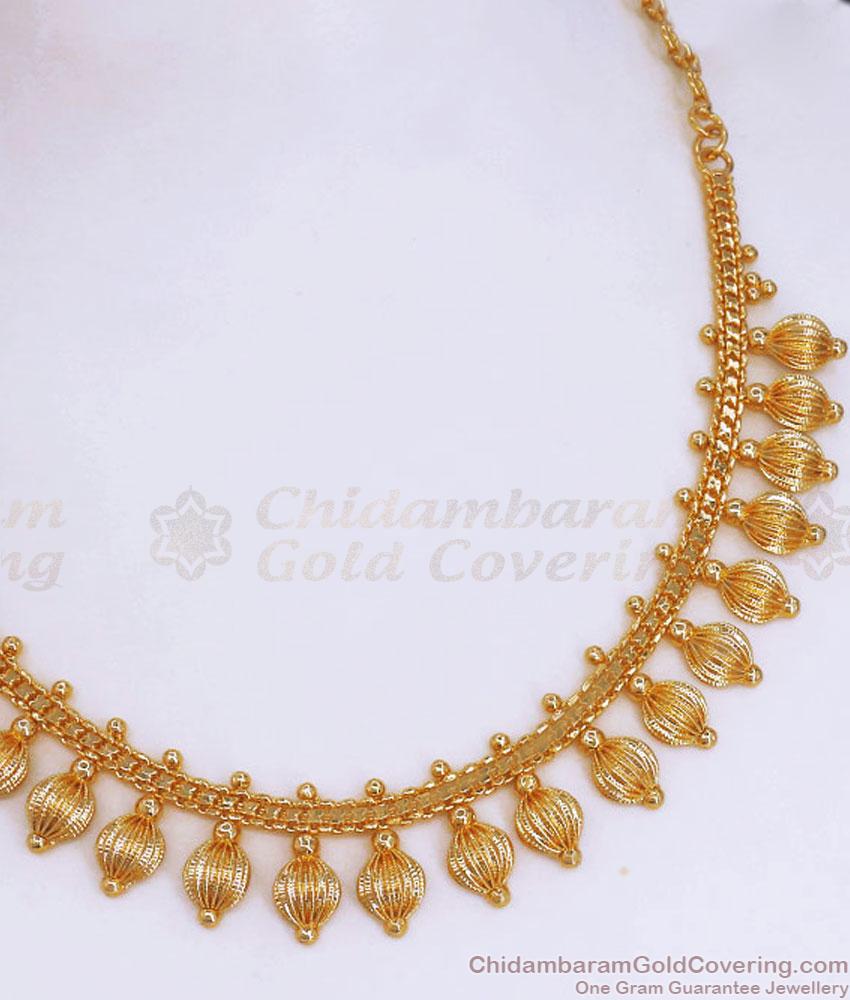 Traditional One Gram Gold Necklace Ball Designs Kerala Jewelry Shop Online NCKN3113