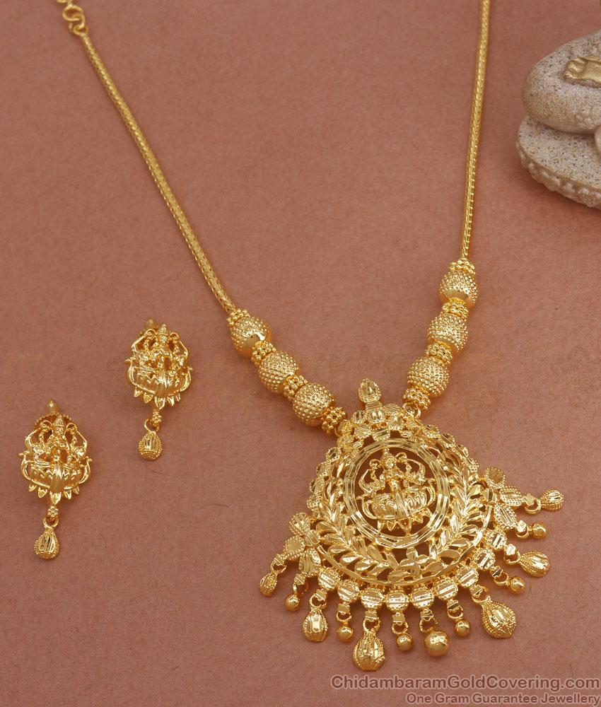 Lakshmi Plain Gold Plated Necklace Earring Combo Shop Online NCKN3120