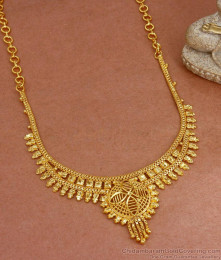 Trendy One Gram Gold Calcutta Necklace Floral Designs NCKN3121 Trendy One Gram Gold Calcutta Necklace Floral Designs NCKN3121