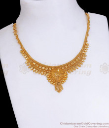 Trendy One Gram Gold Calcutta Necklace Floral Designs NCKN3121 Trendy One Gram Gold Calcutta Necklace Floral Designs NCKN3121