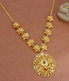 Beautiful Floral Gold Imitation Necklace Perfect Reception Wear NCKN3125 Beautiful Floral Gold Imitation Necklace Perfect Reception Wear NCKN3125