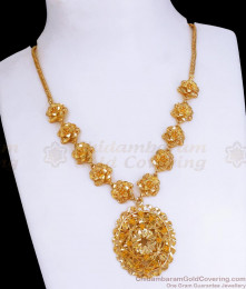 Beautiful Floral Gold Imitation Necklace Perfect Reception Wear NCKN3125 Beautiful Floral Gold Imitation Necklace Perfect Reception Wear NCKN3125