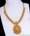 Real Gold Pattern Necklace White Stone Kerala Jewelry Collections NCKN3127