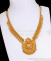 Traditional Gold Imitation Necklace Chandaballi Designs With White Stone NCKN3128