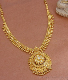 White Stone Mullaipoo Gold Necklace Designs Womens Bridal Jewelry NCKN3129 White Stone Mullaipoo Gold Necklace Designs Womens Bridal Jewelry NCKN3129