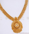 White Stone Mullaipoo Gold Necklace Designs Womens Bridal Jewelry NCKN3129