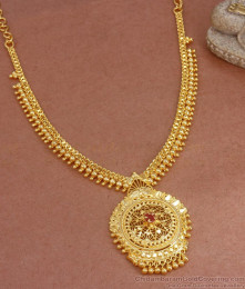 Elegant Gold Imitation Necklace Beaded Design With Ruby Stone NCKN3131 Elegant Gold Imitation Necklace Beaded Design With Ruby Stone NCKN3131