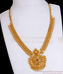 Handcrafted Mango Pattern Gold Covering Necklace Ruby Stone Collections NCKN3132 Handcrafted Mango Pattern Gold Covering Necklace Ruby Stone Collections NCKN3132