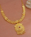 Grand Bridal Gold Imitation Necklace Floral Ruby Stone Designs NCKN3134
