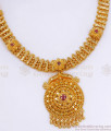 Grand Bridal Gold Imitation Necklace Floral Ruby Stone Designs NCKN3134
