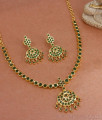 Stylish Emerald Impon Attigai Stone Necklace Earring Combo Set NCKN3139
