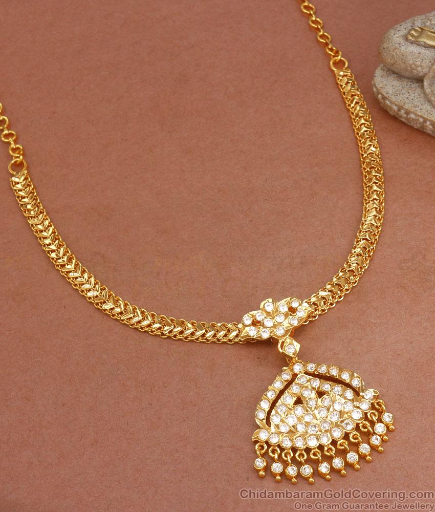 Latest Full White Gati Stone Impon Necklace Collections Shop Online NCKN3143