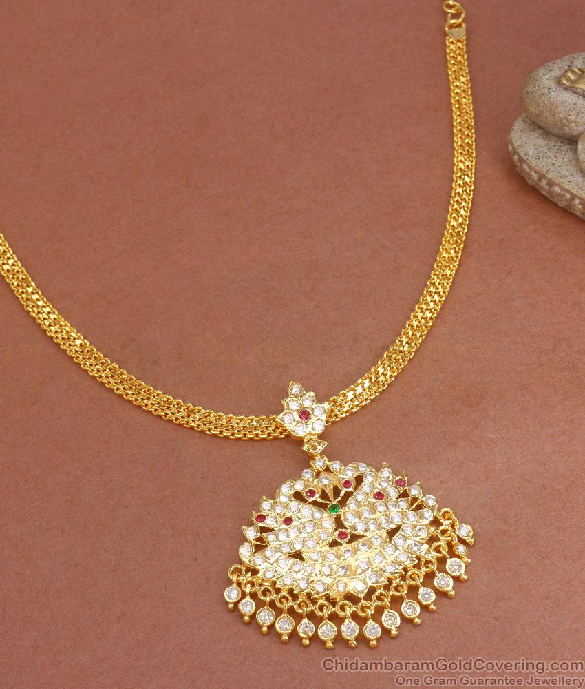 Preimium Impon Necklace Swan Designs Multi Gati Stone Collections NCKN3146