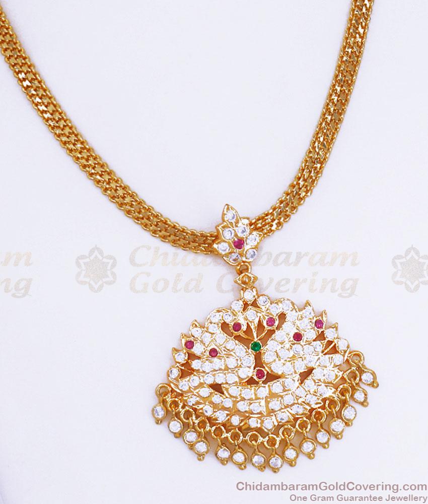 Preimium Impon Necklace Swan Designs Multi Gati Stone Collections NCKN3146