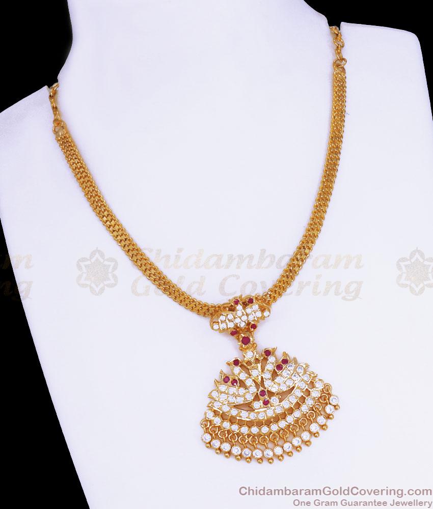 Grand Look 5 Metal Impon Necklace Big Swan Design Bridal Attigai Collections NCKN3149