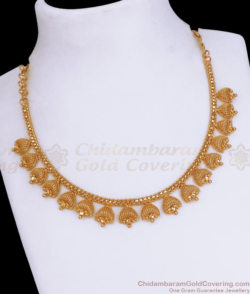 Close Neck 1 Gram Gold Necklace Bridal Collections Heart Designs NCKN3152