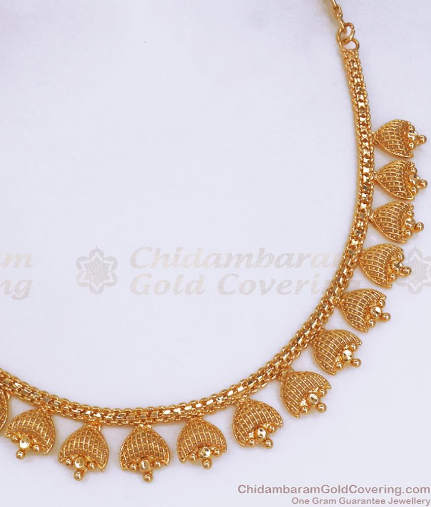Close Neck 1 Gram Gold Necklace Bridal Collections Heart Designs NCKN3152
