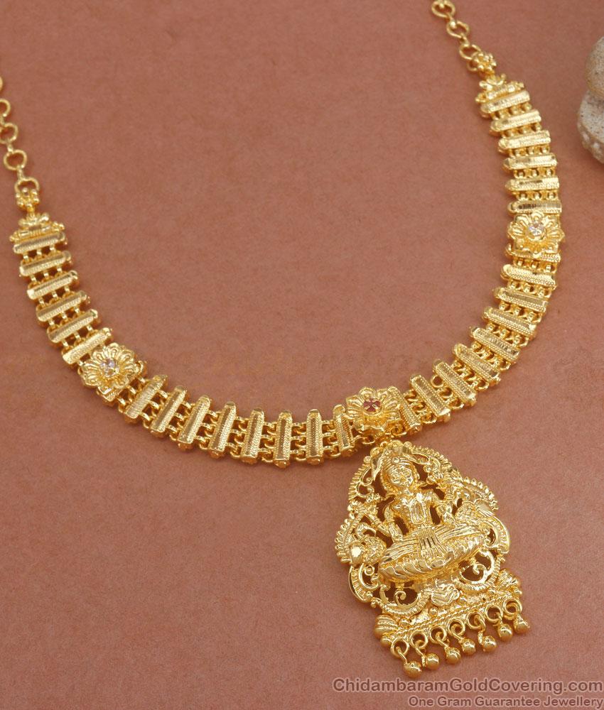 Buy One Gram Gold Lakshmi Necklace Latest Bridal Collections NCKN3154