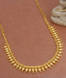 Mullai Poo Plain Gold Necklace Kerala Designs For Wedding NCKN3158 Mullai Poo Plain Gold Necklace Kerala Designs For Wedding NCKN3158