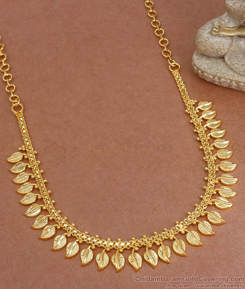 1 Gram Gold Necklace Leaf Designs Festive Collections Shop Online NCKN3159