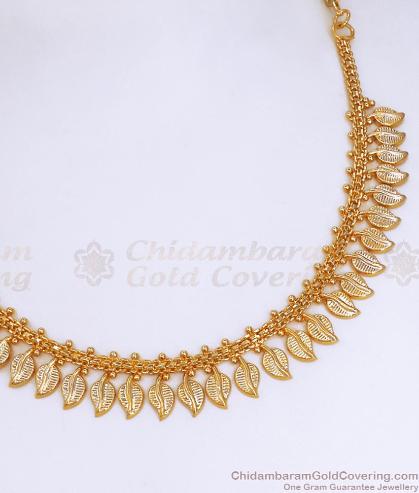 1 Gram Gold Necklace Leaf Designs Festive Collections Shop Online NCKN3159
