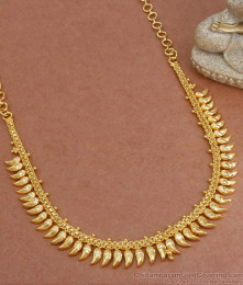 Plain Mullai Gold Imitation Necklace Kerala Bridal Collections NCKN3160 Plain Mullai Gold Imitation Necklace Kerala Bridal Collections NCKN3160