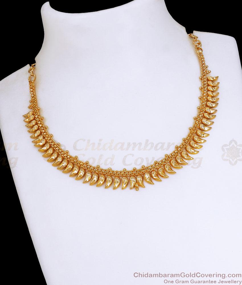 Plain Mullai Gold Imitation Necklace Kerala Bridal Collections NCKN3160