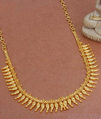New Model Gold Plated Necklace Kerala Bridal Mullai Collections NCKN3162 New Model Gold Plated Necklace Kerala Bridal Mullai Collections NCKN3162