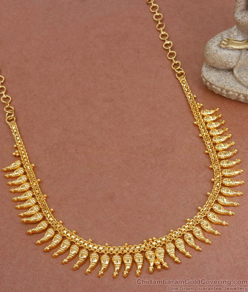 New Model Gold Plated Necklace Kerala Bridal Mullai Collections NCKN3162