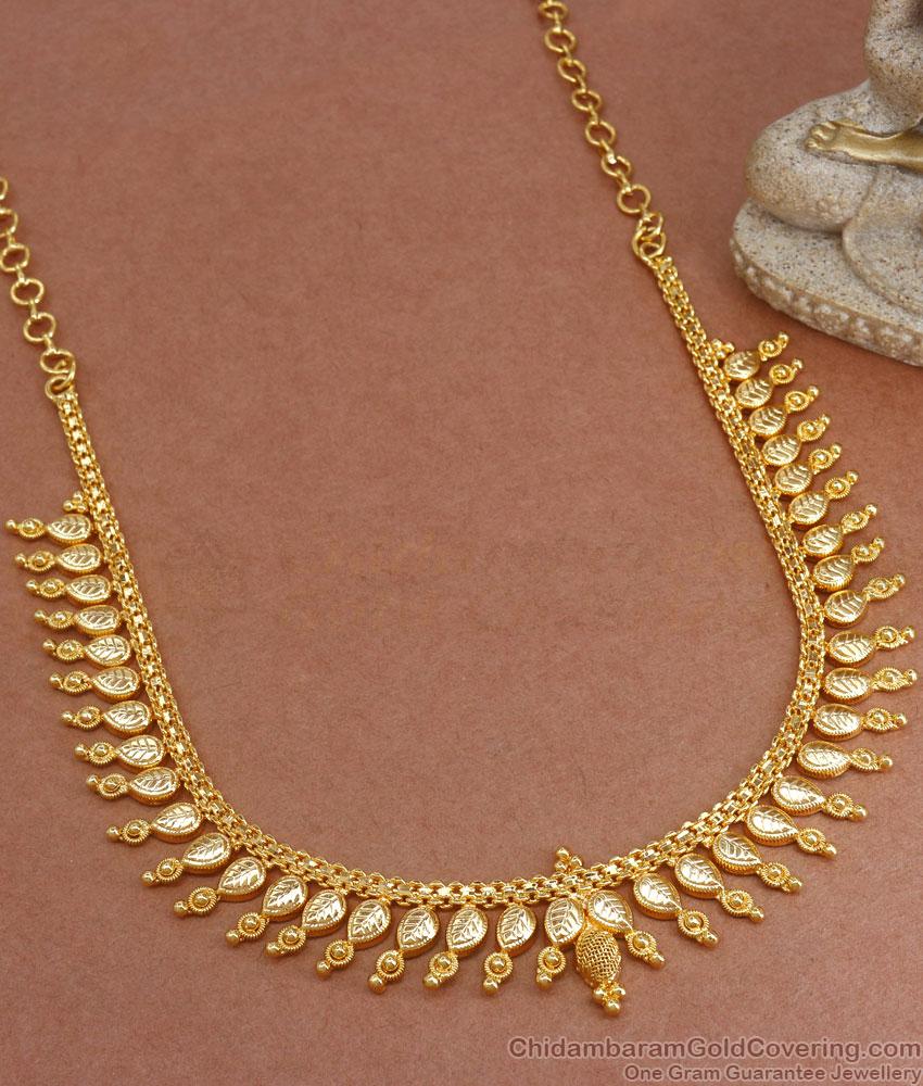Latest Gold Plated Necklace Leaf Designs Engagement Collections NCKN3163
