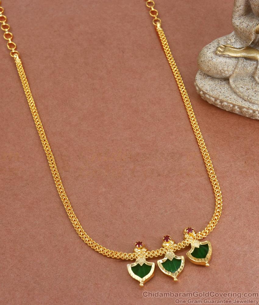 New Gold Plated Necklace Palakka Stone Collections Kerala Jewelry NCKN3165