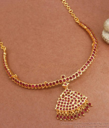 Full Ruby Stone Impon Attigai Bridal Necklace Designs NCKN3170 Full Ruby Stone Impon Attigai Bridal Necklace Designs NCKN3170