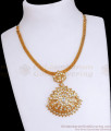 Premium Impon Gold Necklace With White Gati Stone Designs NCKN3172