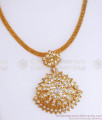 Premium Impon Gold Necklace With White Gati Stone Designs NCKN3172