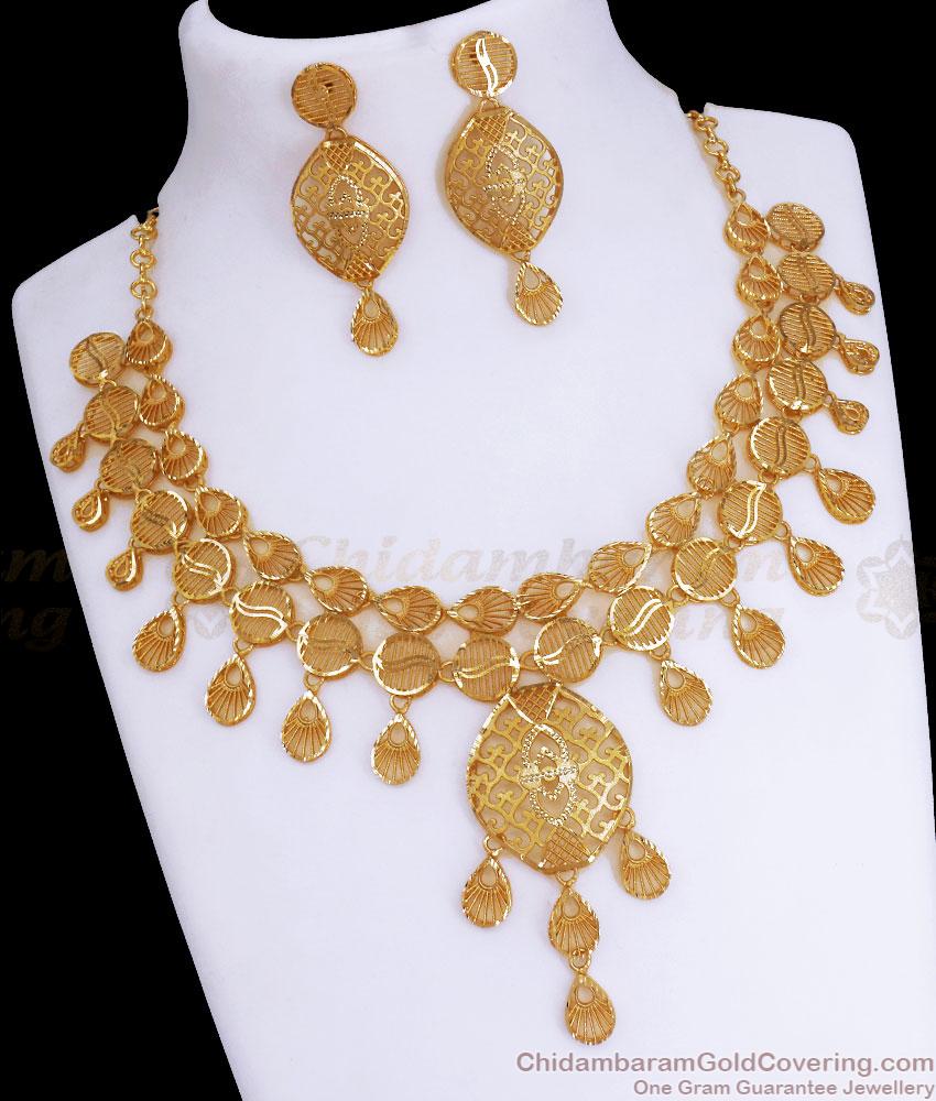 Handcrafted Full Neck 2 Gram Gold Necklace Bridal Arabian Choker Collections NCKN3181