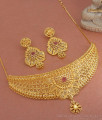 Kerala Bridal 2 Gram Gold Choker Necklace Designs Forming  Jewelry NCKN3182