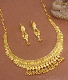Short 2 Gram Gold Necklace Earrings Mango Pattern NCKN3184 Short 2 Gram Gold Necklace Earrings Mango Pattern NCKN3184