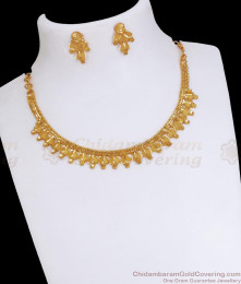 Pure Gold Tone Choker Necklace Earrings Combo Set Heart Designs NCKN3187 Pure Gold Tone Choker Necklace Earrings Combo Set Heart Designs NCKN3187
