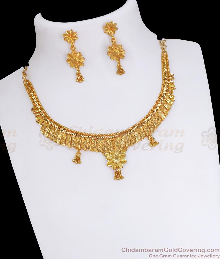 Latest Bridal 2 Gram Gold Choker Necklace Collections Shop Online NCKN3189
