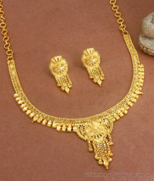Real 2 Gram Gold Necklace Calcutta Pattern Bridal Jewelry NCKN3191 Real 2 Gram Gold Necklace Calcutta Pattern Bridal Jewelry NCKN3191
