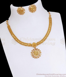 Handcrafted Two Gram Gold Necklace Stud Earrings Combo Set NCKN3193 Handcrafted Two Gram Gold Necklace Stud Earrings Combo Set NCKN3193