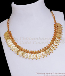 Latest 1 Gram Gold Laxmi Coin Necklace Designs Shop Online NCKN3205