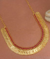 Ruby Stone God Imitation Necklace Lakshmi Coin Short Necklace Designs NCKN3206