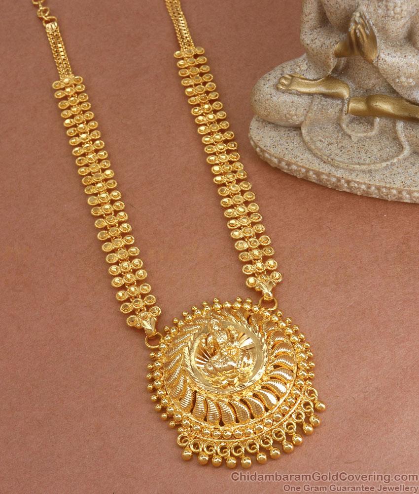 Traditional Plain Lakshmi Dollar Gold Necklace Designs Shop Online NCKN3209