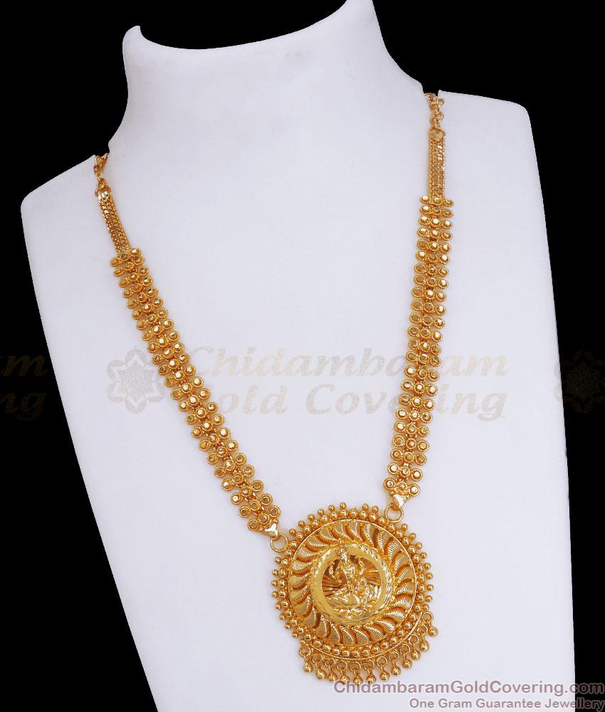 Traditional Plain Lakshmi Dollar Gold Necklace Designs Shop Online NCKN3209