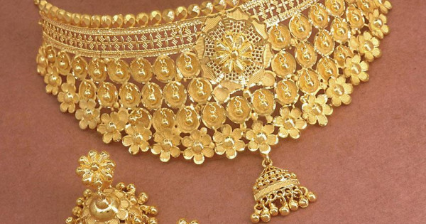Indian Bridal 2 Gram Gold Choker Necklace Earring Combo NCKN3212