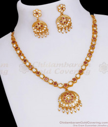 Premium Panchaloha Impon Jewelry Set With Earrings NCKN3226 Premium Panchaloha Impon Jewelry Set With Earrings NCKN3226